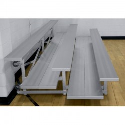 Gared 3-Row Tip n' Roll Spectator  Bleacher, 10" Plank, 15 ft, Double Foot Planks (TRB0315DF)
