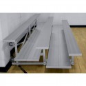 Gared 3-Row Low Rise Tip n' Roll Spectator Bleacher, 12" Plank, 15 ft, Double Foot Planks (TRB0315DFLR)