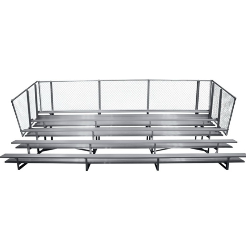 Gared 5-Row Fixed Spectator Bleacher without Aisle, 10" Plank, 15 ft, Double Foot Planks (GSNB0515DF)