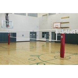 Gared RallyLine Scholastic Aluminum Telescopic Two-Court Volleyball System Less Sleeves and Covers (GS-6103)
