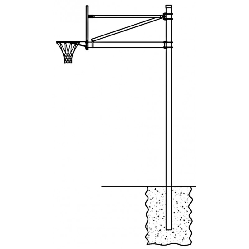 Gared 5-9/16" O.D. Front Mount Adjustable Straight Post, 5' Extension (AABS60)