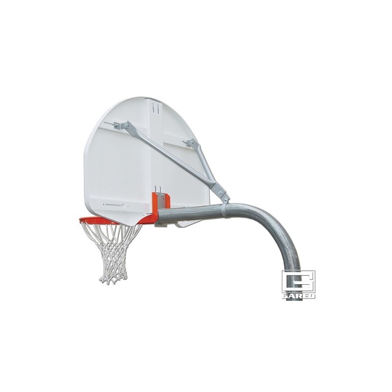 Gared 3-1/2" O.D. Front Mount Gooseneck Post with Braces, 3' Extension, 1750B Backboard, 39WO Goal (PK3535)