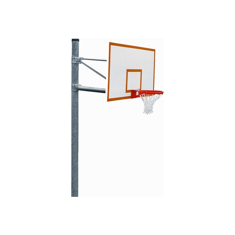 Gared 5-9/16" O.D. Front Mount Adjustable Straight Post, 5' Extension, 1272B Backboard, 7550 Goal (PK6051)