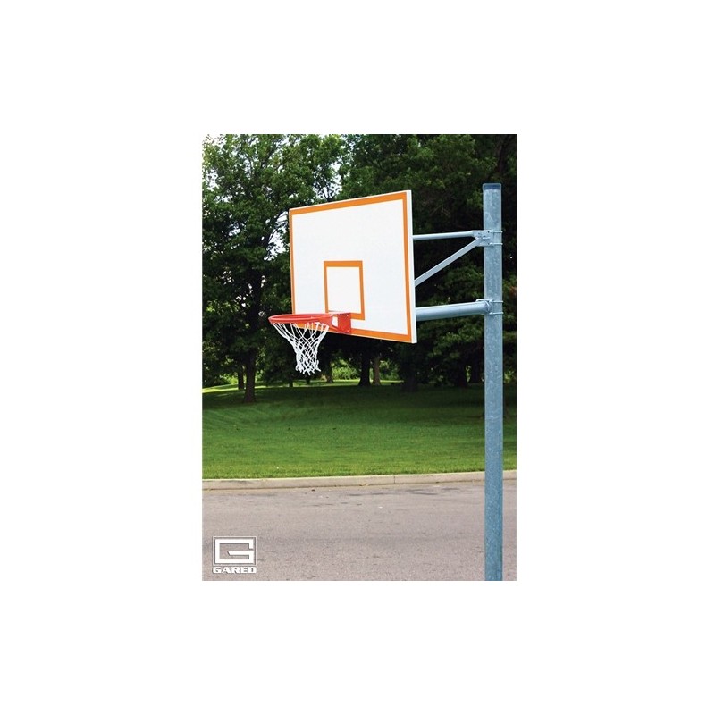 Gared 6-5/8" O.D. Front Mount Adjustable Straight Post, 6' Extension, 1272B Backboard, 7550 Goal (PK6010)