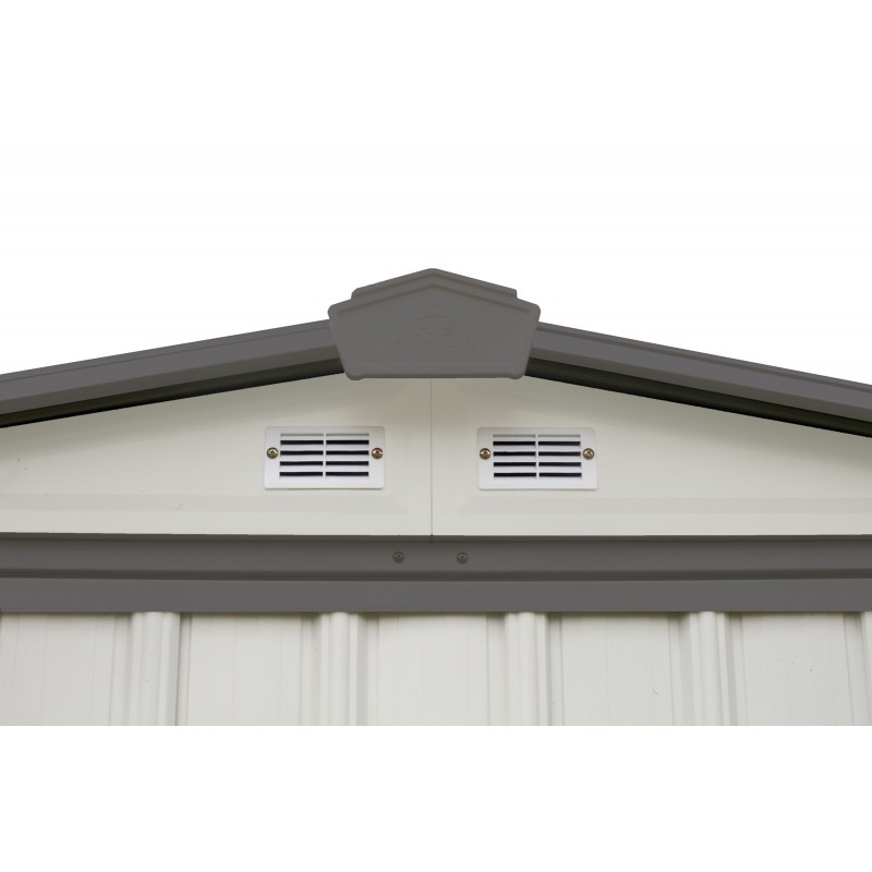 Arrow 6x5 Ezee Storage Shed Kit - Low Gable, 65 in Walls, Vents - Cream & Charcoal (EZ6565LVCRCC)