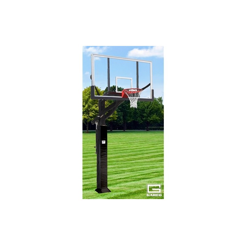 Gared Super Pro Jam Basketball System, 6" x 8" Square Post, 42" x 72" Polycarbonate Backboard, 2000+ Goal (GP12P72DM)