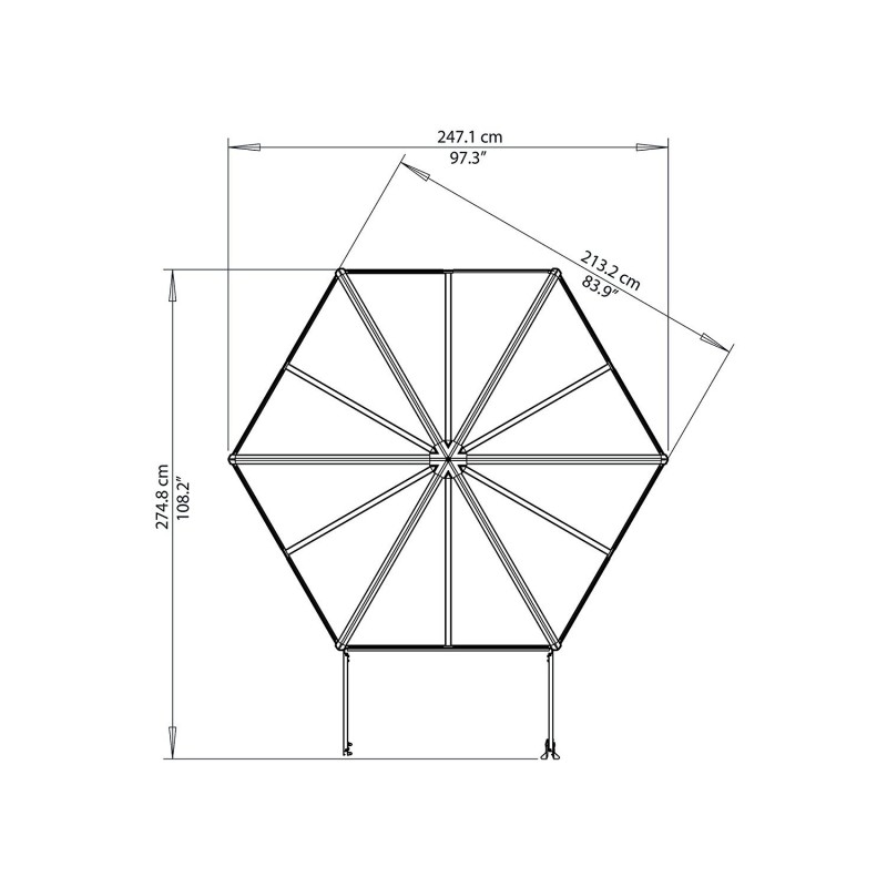 Palram 7x8 Oasis Hex Greenhouse Kit - Gray (HG6000)