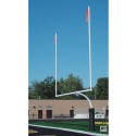 Gared RedZone 4-1/2" O.D., 23' 4" Crossbar, High School Football Goalposts, White (FGHS45SMW)