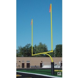 Gared RedZone 5-9/16" O.D., 23' 4" Crossbar, High School Football Goalposts, Yellow, Plate-Mount (FGP601PY)