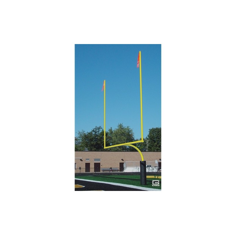 Gared RedZone 5-9/16" O.D., 23' 4" Crossbar, High School Football Goalposts, Yellow, Plate-Mount (FGP601PY)