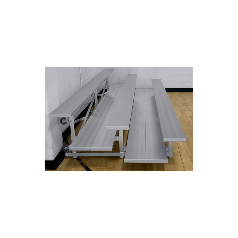 Gared 2-Row Tip n' Roll Spectator Bleacher, 10" Plank, 7 ft 6 in, Double Foot Planks (TRB0208DF)