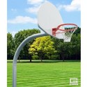 Gared 4-1/2" O.D. Front Mount Gooseneck Post with Braces, 4' Extension, 1750B Backboard, 240 Goal (PK4565)