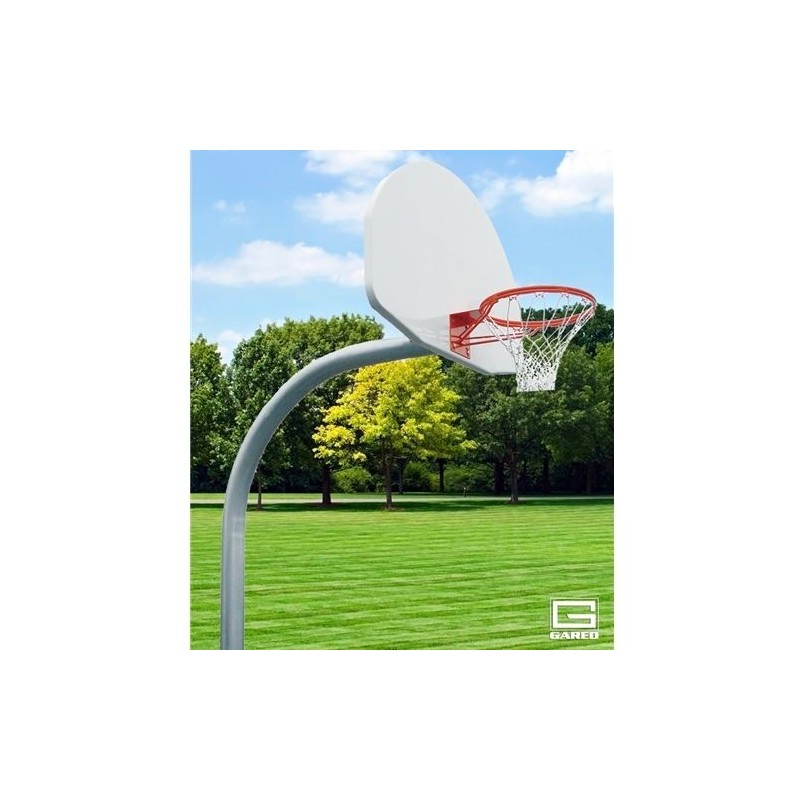 Gared 4-1/2" O.D. Front Mount Adjustable Straight Post, 4' Extension, 1245T Backboard, 240 Goal (PK4531)