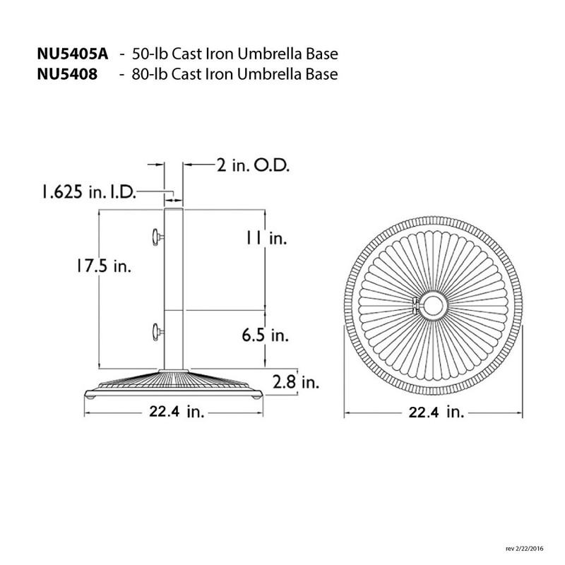 Blue Wave 80-lb Classic Cast Iron Umbrella Base - Bronze (NU5408)