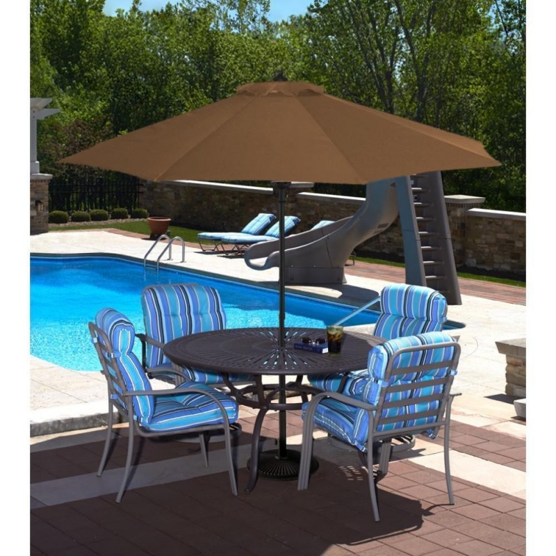 Blue Wave Cabo Auto-Open 9-ft Octagonal Market Umbrella - Stone  (NU5419ST