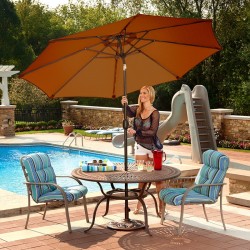 Blue Wave Mirage 9-ft Octagonal Market Umbrella w/ Auto-Tilt - Terra Cotta Sunbrella Acrylic  (NU5422TS)