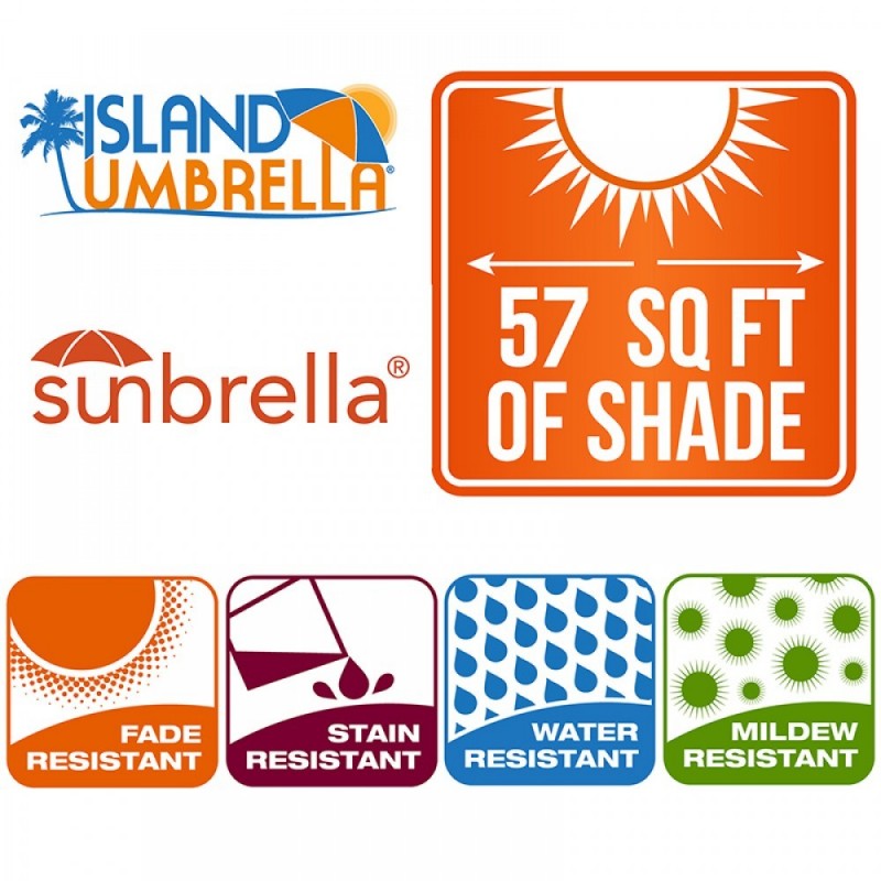 Blue Wave Mirage 9-ft Octagonal Market Umbrella w/ Auto-Tilt - Terra Cotta Sunbrella Acrylic  (NU5422TS)