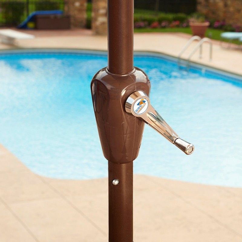 Blue Wave Adriatic 6.5-ft x 10-ft Rectangular Market Umbrella - Stone Sunbrella Acrylic (NU5433SS)