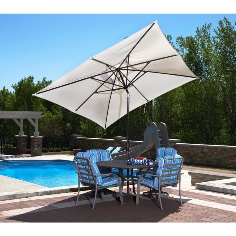 BlueWave Caspian 8x10 Rectangular Market Umbrella - Beige Sunbrella Acrylic (NU5448B)
