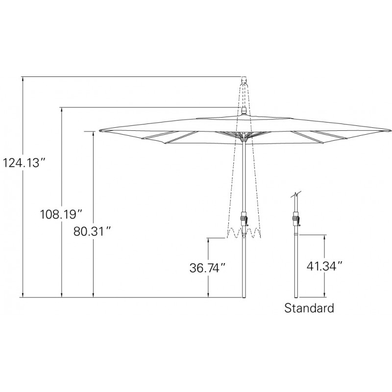 BlueWave Caspian 8x10 Rectangular Market Umbrella - Beige Sunbrella Acrylic (NU5448B)