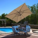 Blue Wave Caspian 8-ft x 10-ft Rectangular Market Umbrella - Stone Sunbrella Acrylic (NU5448SS)