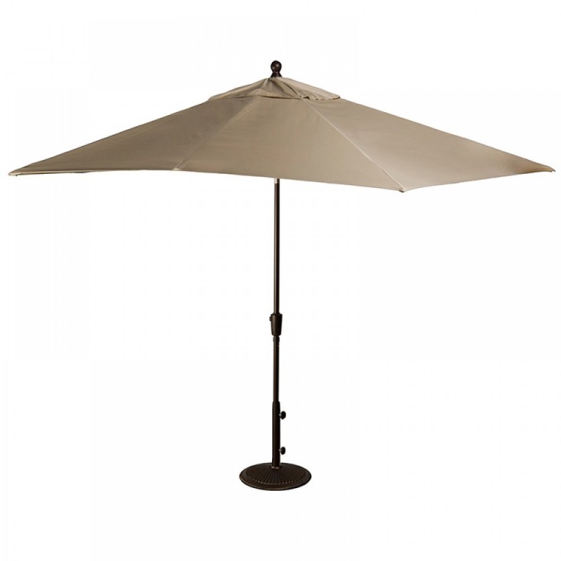Blue Wave Caspian 8-ft x 10-ft Rectangular Market Umbrella - Stone Olefin (NU5448ST)