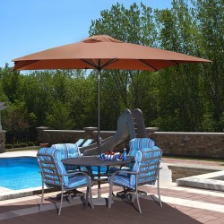 Blue Wave Caspian 8-ft x 10-ft Rectangular Market Umbrella - Terra Cotta Olefin (NU5448TC)