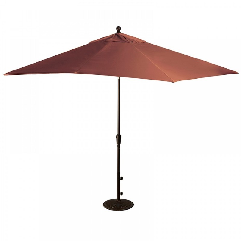 Blue Wave Caspian 8-ft x 10-ft Rectangular Market Umbrella - Terra Cotta Olefin (NU5448TC)