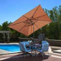 Blue Wave Caspian 8-ft x 10-ft Rectangular Market Umbrella - Terra Cotta Olefin (NU5448TC)