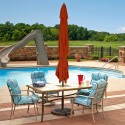 Blue Wave Caspian 8-ft x 10-ft Rectangular Market Umbrella - Terra Cotta Olefin (NU5448TC)