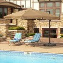  Square Santorini II Cantilever Umbrella - Sunbrella Acrylic Stone (NU6185)