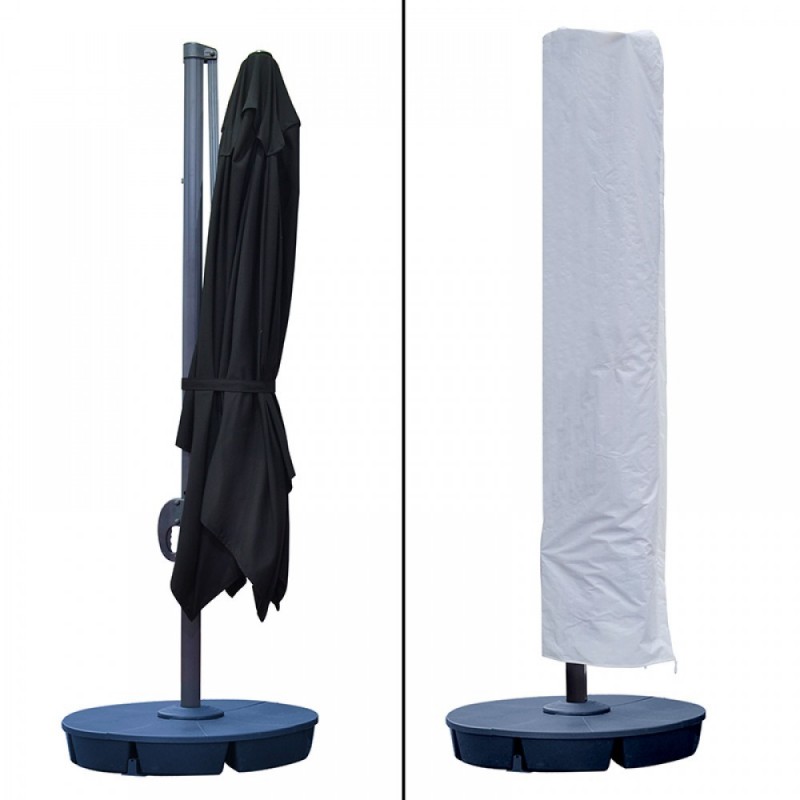 Blue Wave Santorini II 10-ft Square Cantilever Umbrella - Black Sunbrella Acrylic (NU6070)