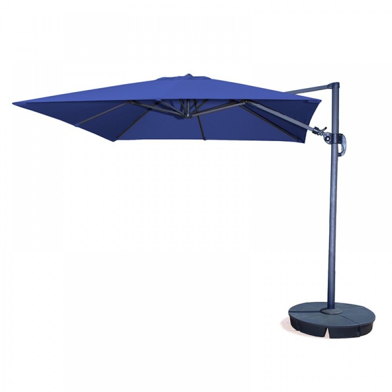 Blue Wave Santorini II 10-ft Square Cantilever Umbrella - Blue Sunbrella Acrylic (NU6080)