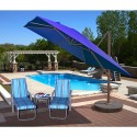 Blue Wave Santorini II 10-ft Square Cantilever Umbrella - Blue Sunbrella Acrylic (NU6080)