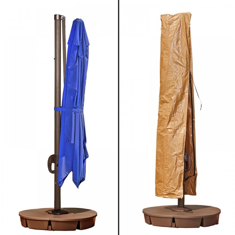 Blue Wave Santorini II 10-ft Square Cantilever Umbrella - Blue Sunbrella Acrylic (NU6080)