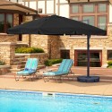 Blue Wave Santorini II 10-ft Square Cantilever Umbrella w/ Valance - Black Sunbrella Acrylic (NU6170)