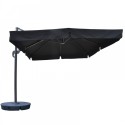 Blue Wave Santorini II 10-ft Square Cantilever Umbrella w/ Valance - Black Sunbrella Acrylic (NU6170)