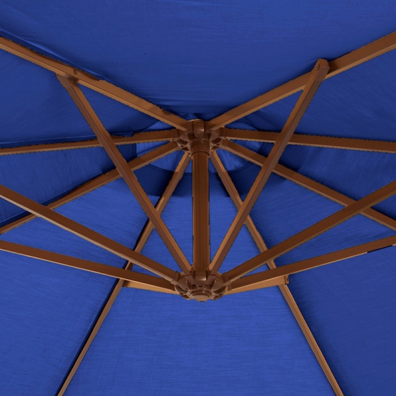 Blue Wave Santorini II 10-ft Square Cantilever Umbrella w/ Valance - Blue Sunbrella Acrylic (NU6180)