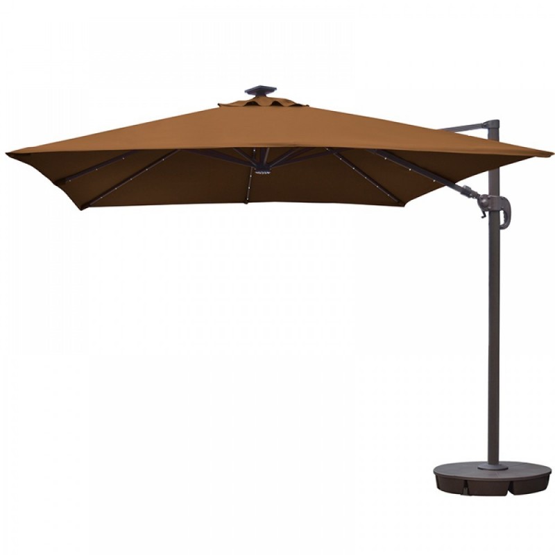 Blue Wave Santorini II Fiesta 10-ft Square Cantilever Umbrella - Stone Sunbrella Acrylic (NU6255)