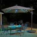 Blue Wave Santorini II Fiesta 10-ft Square Cantilever Umbrella - Stone Sunbrella Acrylic (NU6255)