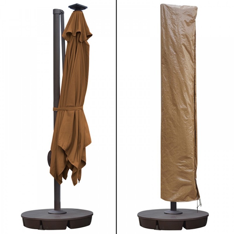 Blue Wave Santorini II Fiesta 10-ft Square Cantilever Umbrella - Stone Sunbrella Acrylic (NU6255)