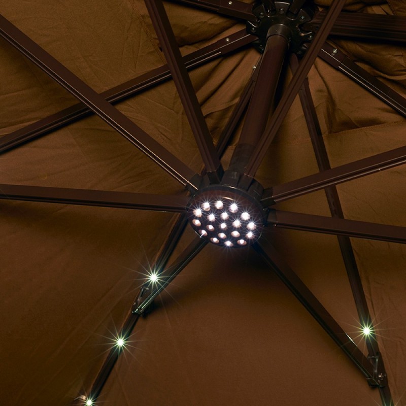 Blue Wave Santorini II Fiesta 10-ft Square Cantilever Umbrella - Stone Sunbrella Acrylic (NU6255)