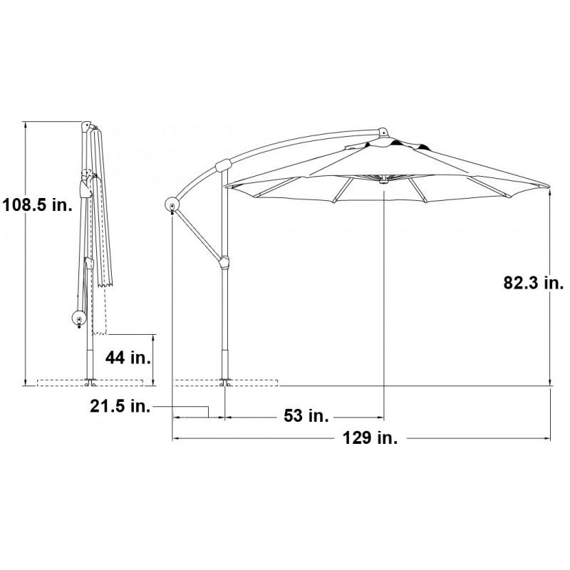 Blue Wave Santiago 10-ft Octagonal Cantilever Umbrella - Champagne Olefin (NU6400CH)