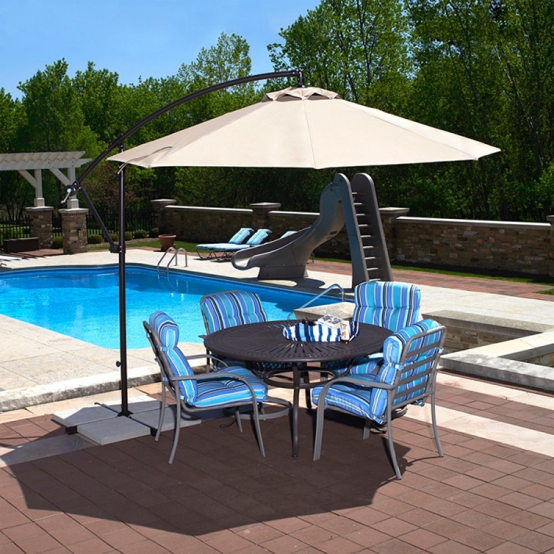 Blue Wave Santiago 10-ft Octagonal Cantilever Umbrella - Champagne Olefin (NU6400CH)