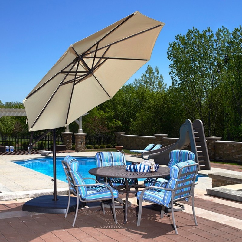Blue Wave Santiago 10-ft Octagonal Cantilever Umbrella - Champagne Olefin (NU6400CH)