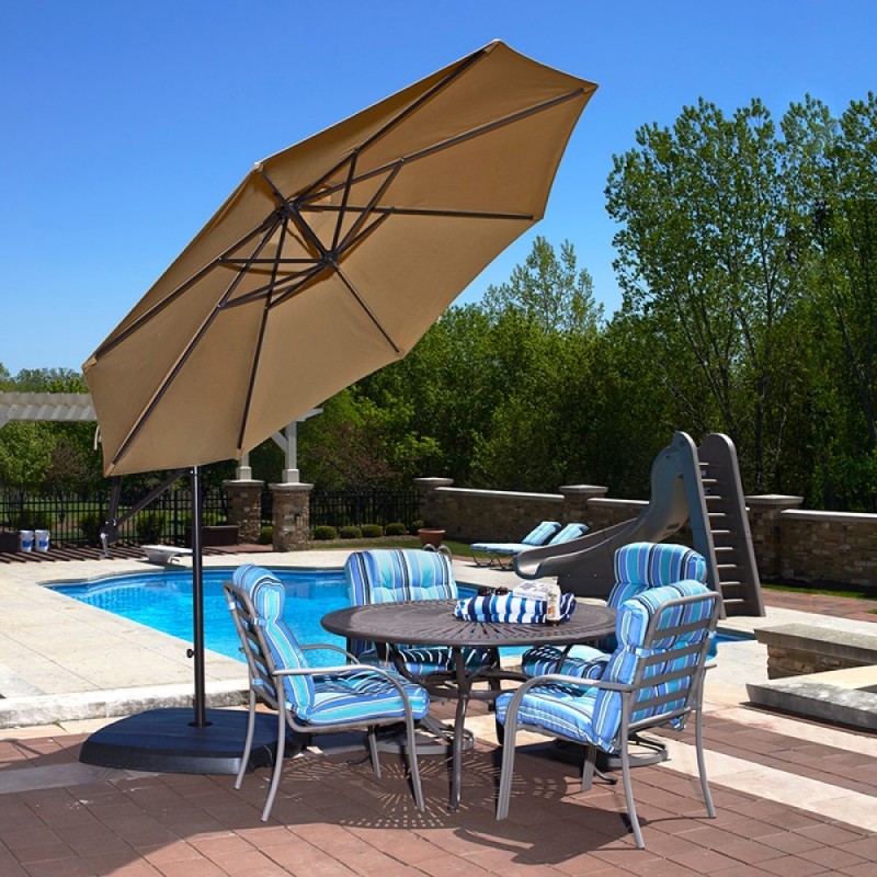 Blue Wave Santiago 10-ft Octagonal Cantilever Umbrella - Stone Olefin (NU6400ST)