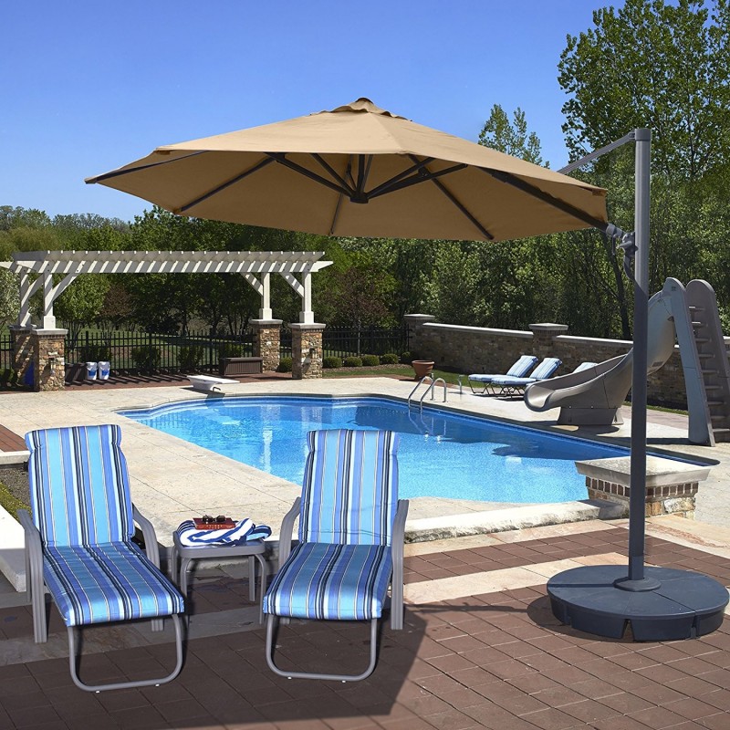 Blue Wave Freeport 11-ft Octagon Cantilever - Stone Sunbrella Acrylic (NU6585)