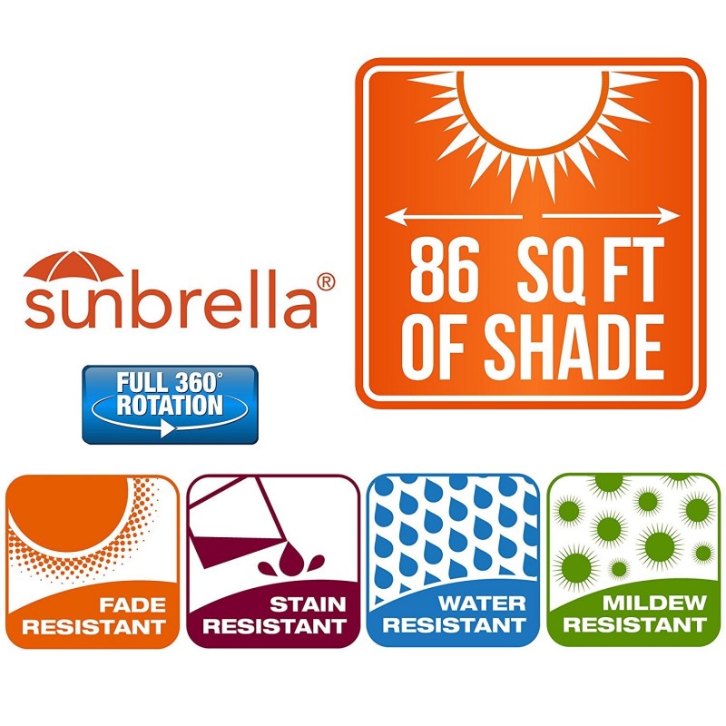 Blue Wave Freeport 11-ft Octagon Cantilever - Terra Cotta Sunbrella Acrylic (NU6590)