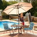 Blue Wave Mirage 9-ft Octagonal Market Umbrella w/ Auto-Tilt - Champagne Olefin  (NU5422CH)