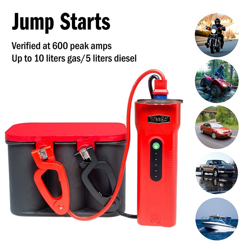 Weego Car Jump Starter Charger w/ USB Charger & Flashlight (N66)